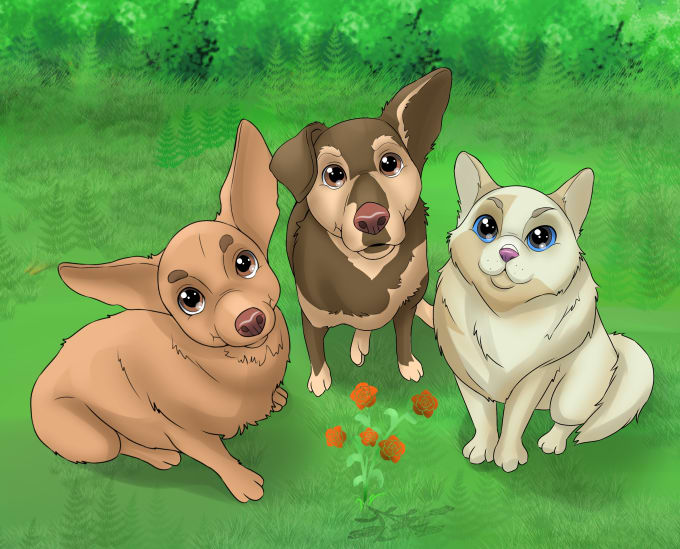 draw-your-pet-into-disney-style-cartoon-ilustration draw-your-pet-into-disney-style-cartoon-ilustration